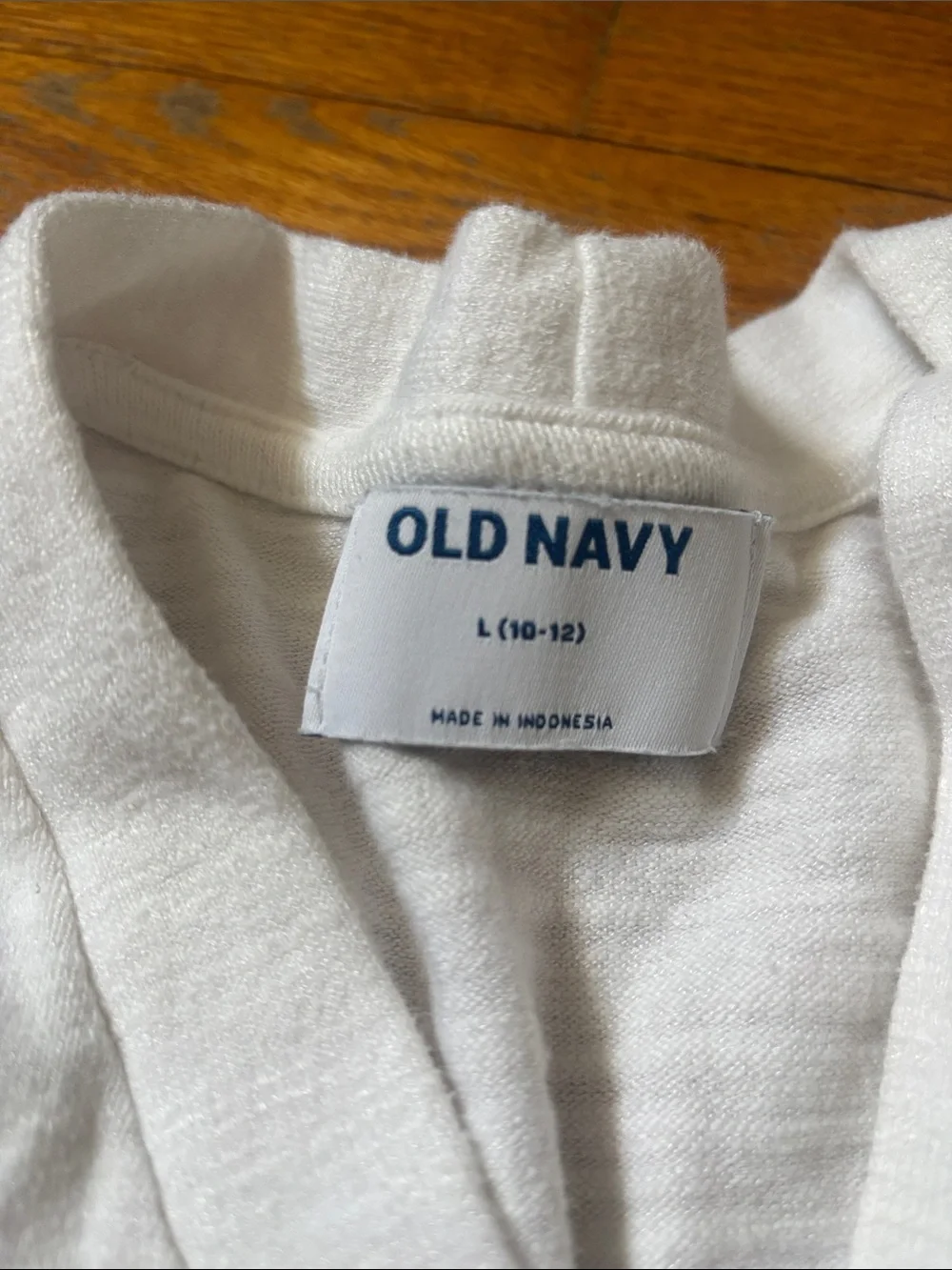 Old Navy White Ruffle-Hem Button Cardigan